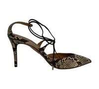 Aquazzura Women's Preloved Snakeskin-Effect Self-Tie Pumps in Leather | Size: 5