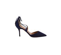 Aquazzura Women's Preloved Very Matilde 85 Pumps in Navy Blue Suede | Size: 3