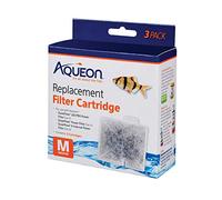 Aqueon QuietFlow Filter Cartridge, Medium, 3-Pack | Fish tank filter cartridge, dual-sided dense-floss with activated carbon, fits QuietFlow size 10 filters