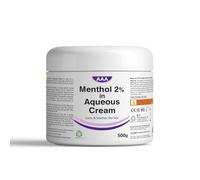 Aqueous Cream with Menthol 2% - 500g | Cooling Emollient for Softening & Soothing Skin | External Skin Cleansing Agent