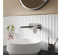 Aquess Contour Chrome Wall Mounted Fluted Basin Mixer Tap