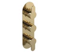 Aquess Curvo Concealed Thermostatic Shower Mixer Valve, Brass - Triple Outlet
