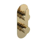 Aquess Curvo Concealed Thermostatic Shower Mixer Valve, Brass - Twin Outlet