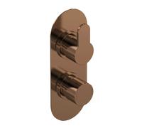 Aquess Curvo Concealed Thermostatic Shower Mixer Valve, Bronze - Twin Outlet
