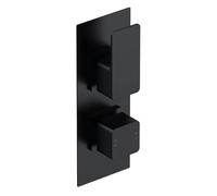 Aquess Quadro Concealed Thermostatic Shower Mixer Valve, Black - Twin Outlet