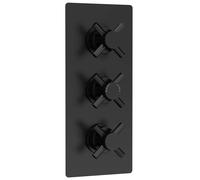 Aquess Tec Concealed Thermostatic Shower Valve with Diverter - Black, Triple Outlet