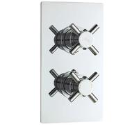 Aquess Tec Concealed Thermostatic Shower Valve with Diverter - Chrome, Twin Outlet