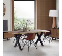 Aquila Dining Table - Solid Acacia Wood - 6 Seater - Cross Legs - Sizes Available