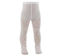 AQUILONE 0-14 Baby Pantyhose, Newborn Tights Veiled with Flower Embroidery, Ceremony Tights - Made in Italy