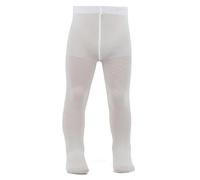 AQUILONE Tesoro Tights, Baby Tights Solid Color Jacquard Fabric with Floral Lace Effect Pattern, Ceremony Tights - Made in Italy, White x1 Pair, 6-12 mesi