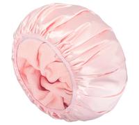 Aquior Shower Cap,Triple Layer Shower Cap for Women, Reusable Waterproof Bath Cap,Silky Satin Outer Layer Terry Lining, Extra Large for Women Long Hair(Pink)