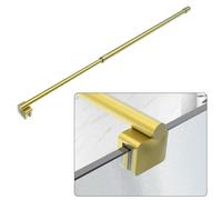 AquivaCoast Shower Door Support Bar, 27.5'' to 47.2'' Telescopic Stainless Steel Wall-to-Glass Support Bar for 1/4"(6mm) to 3/8"(10mm) Thick Glass, Fixed Panel Support Rod, Brushed Gold