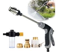 Aquoxis Pressure Washer - 15X More Powerful Than Hoses, Aquoxis Spray Nozzle, with 360° Rotating for Three Spray Modes, Easy Installation, Universal Compatibility (with Foam Pot + 3 Metal Connector)