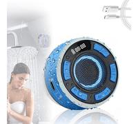 Aquro S3 Ultra - IPX7 Waterproof Shower Speaker with RGB Light & LED Display, Detachable Suction Cup, Hands-Free Calling Clear & Balanced 360° Sound-Keeps The Rhythm Alive (#B)