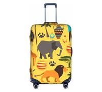 aqwerrea Africa Elephant Print Stretchy Suitcase Cover with Pattern Luggage Protector with Handle Holes & Buckle for Travel S