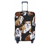 aqwerrea English Bulldogs Print Stretchy Suitcase Cover with Pattern Luggage Protector with Handle Holes & Buckle for Travel L