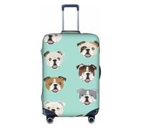 aqwerrea Funny English Bulldog Print Stretchy Suitcase Cover with Pattern Luggage Protector with Handle Holes & Buckle for Travel M
