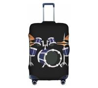 aqwerrea Jazz Drum Print Stretchy Suitcase Cover with Pattern Luggage Protector with Handle Holes & Buckle for Travel XL