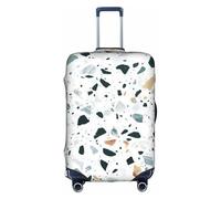 aqwerrea Terrazzo Marble Pastel Print Stretchy Suitcase Cover with Pattern Luggage Protector with Handle Holes & Buckle for Travel S