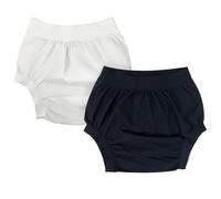 AQX Adult Plastic Pants, Reusable Waterproof Underwear for Incontinence, Leakproof High Waist Cloth Diaper Covers 2Pcs (BlackWhite-2Pcs, 2XL)