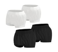 AQX Cloth Diaper Covers for Adult, Reusable Waterproof Underwear for Incontinence, Leakproof High Waist Plastic Pants 4Pcs (Black&White, S)