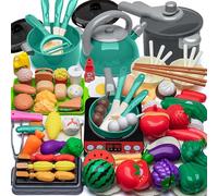 AQXONG 76 Pcs Kitchen Toys Accessories for Kids, Cooking Toys with Pots and Pans Kids Chef Role Play Set for Boys and Girls Age 3 4 5 6 7 8 Years Old