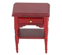 aqxreight 1:12 Dollhouse Bedside Table Wooden Miniature Night Table Furniture Accessories Mahogany Colour Dollhouse Such Help Home Hotels 12 Is Bedside 1 Miniature Doll