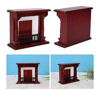 aqxreight 1/12 Scale Dollhouse Fireplace Rose Wood Decor Doll Accessory for Victorian Modern Living Room Display