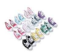 aqxreight 10 Pairs 1/3 Doll Canvas Shoes 3.0 Inches Long Assorted Colors Anti Slip Doll Plimsolls for DIY Cosplay Joint 16 Inch Salon and Designed These 60cm Are 23 6in 23 6