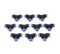 aqxreight 10 Pcs 10mm 3/8 T Type Pneumatic Connector Line Quick Fittings Tube Joint