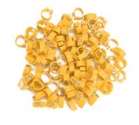 aqxreight 100pcs/Bag 8MM 001-100 Numbered Plastic Letter Bird Leg Bands Rings 100pcs One Use Each Has and Wear Material Non- for Sturdy Quality Time RingsPigeon (Yellow)