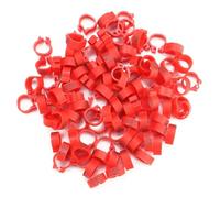 aqxreight 100pcs/Bag 8MM 001-100 Numbered Plastic Letter Bird Leg Bands Rings 100pcs One Use Each Has and Wear Material Non- for Sturdy Quality Time RingsPigeon (Red)