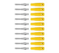 aqxreight 10Pcs 4mm 7Pin Banana Plug Copper 1000V 32A Stackable Male Plugs with Soft Sleeve Screw TightBlack Bear and High Which for Suitable Strong use. and 1000V Performance Transmission (Yellow)