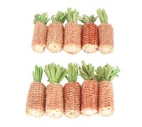 aqxreight 10Pcs Hamster Corn Cob Toy Carrot Shaped Teeth Grinding Corn Cob Chew Toy for Hamster Guinea Orange Large for Hamsters and But Also for Guinea and Birds (Green Small Size)
