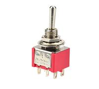 aqxreight 10Pcs On OFF On Momentary Toggle DPDT 6 Pin 6mm 2A+250VAC 5A+125VAC Throw Contacts On OFF On Momentary Toggle SwitchMomentary Switch3 Position