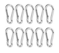 aqxreight 10Pcs Spring Hook Stainless Steel Snap Rope Hanging Buckle Accessories The Structure and a Spring HookSnap HookStainless Steel HookSafety Rope Snap HookSpring