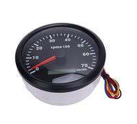 aqxreight 110mm 4-3/8in Tachometer 7 Color Backlight DC 9-32V 7000RPM Gauge with Hour Meter for Car Yacht RV Boat Truck Black Dial Silver Bezel CXA009 Cars Boats Suitable Generators (Black Dial