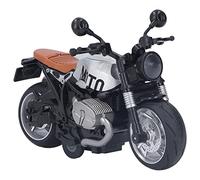 aqxreight 112 Alloy Retro Motorcycle Toy with Light and Sound Friction Powered Pull Back Action Kids Boys Toddlers Silver Black (Silver Black)