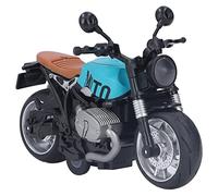 aqxreight 112 Alloy Retro Motorcycle Toy with Light and Sound Friction Powered Pull Back Action Kids Boys Toddlers Silver Black (Blue Black)