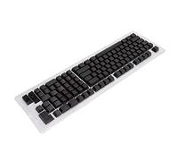 aqxreight 117-Key OEM Keyboard Keycaps with Two- Injection Design in Dark Blue and White for Mechanical Keyboards (Black red letters)