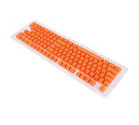 aqxreight 117-Key OEM Keyboard Keycaps with Two- Injection Design in Dark Blue and White for Mechanical Keyboards (Orange, red and black letters)