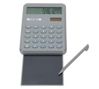 aqxreight 12 Digit Calculator with LCD Writing Pad Solar Battery Dual Power Multifunctional Desktop Calculator for Office School Finance Grey (Grey)