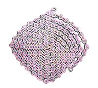 aqxreight 12 Speed Bike Chain Half Hollowed Alloy Steel Mountain Road Bicycle Chain with Connector for Cycling Riding Colorful More Applicable to All of From Design Outer Chamfer (Shiny; 3x2.6mm)