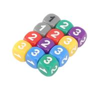 aqxreight 12Pcs Six Sided Dice with Rounded Corners, Plastic Colored Dice for Board Games, Math Counting, Teaching, and Family Fun