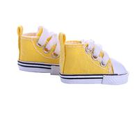 aqxreight 14 Inch Doll Canvas Shoes for Doll Sneakers Accessories Perfect Girls Is Must Tennis Every Inch Pair Super-awesome Shoes Cloth This/Sneakers (yellow)