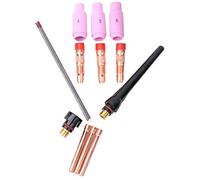 aqxreight 14PCS TIG Welding Accessory Kit for 17/18/26 Series - Collet Cup Tungsten Electrodes 0.040in to 3/32in - Welding Equipment Parts for Reliable Performance and Seamless Fit (14pcs)