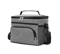 aqxreight 16L Big Capacity Leak Proof Lunch Bag Thermal Large Picnic Cool and Warm Insulated Pack Outdoor Food and Beverage Storage Shoulder Bag Film Keep Inner Warm Cold a Suitable Strong (Grey)