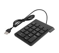 aqxreight 18 Key Numeric Keyboard Tactile Function Compact Portable for Laptop Accounting Financial Data Entry Left Handed Users (Black)