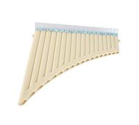 aqxreight 18 Pipes Pan Flute C Key Panpipes Pan Pipes with Mouthpiece Wind Instrument for Students Beginners with Carrying Bag (Off White)