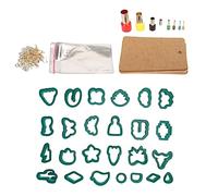 aqxreight 193pcs Polymer Clay Earring Cutters 25 Shapes Clay Cutters for Key Rings Necklaces Orange Can The Earrings of and Tool a The Polymer (Dark Green)